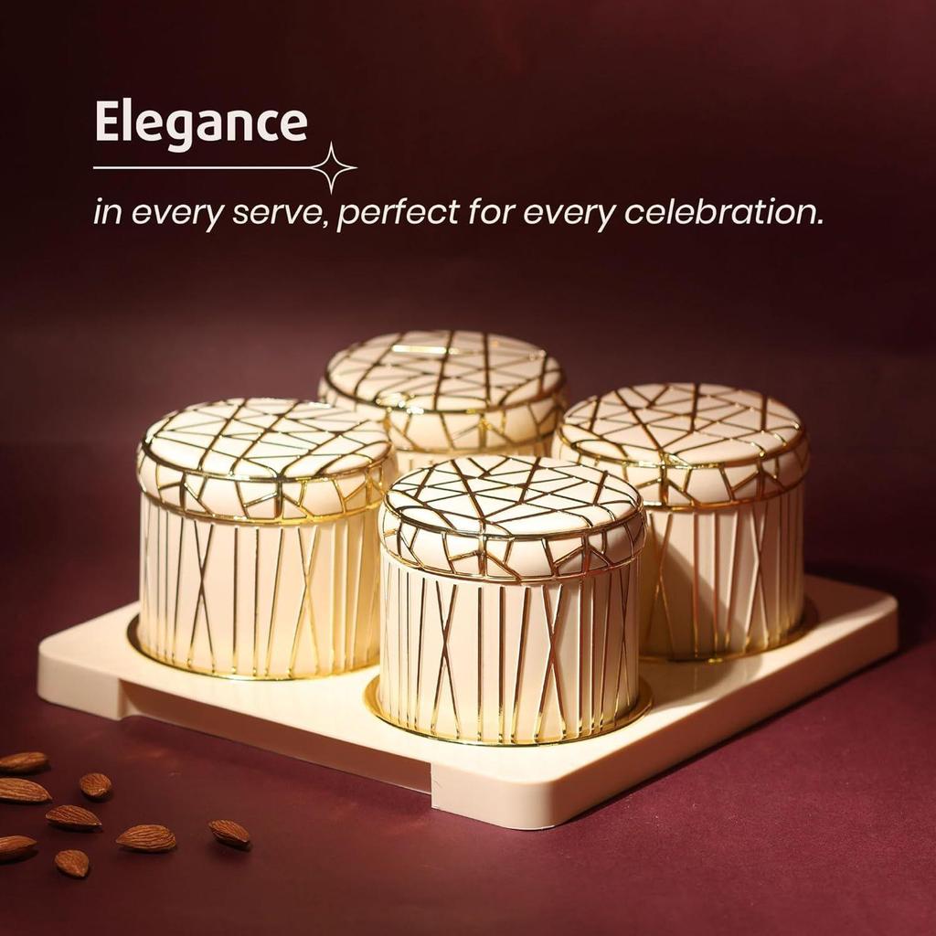 Герметичный набор подносов-контейнеров для сухофруктов - 4 штуки (450мл), Элегантный лаймовый, классический белый и вневременной цвет слоновой кости (Время Меньше Слоновой Кости)