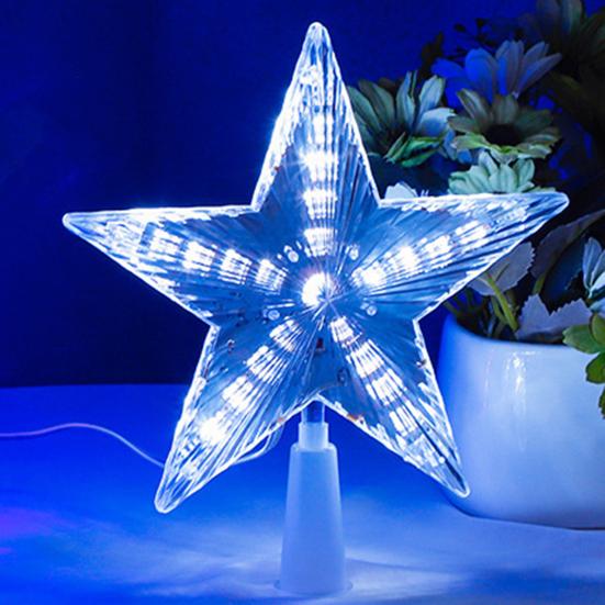 Топпер для рождественской елки со светодиодной подсветкой, топпер для елки со звездой, водонепроницаемый многоразовый, высокая яркость, новогодний праздник, домашний офис, украшения для дома, Рождество