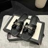 Flat-bottomed Slippers Women's 2025 Summer New Fashion and Versatile Outer Wear One-word Sandals Internet Celebrity Popular Beach Shoes