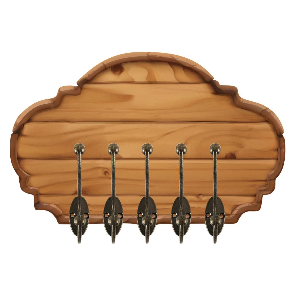 5Pcs Double Coat Hooks Wall Mounted Bathroom Coat Rack Retro Bronze Clothes Hanger Heavy Duty Door Coat Non-slip Hooks