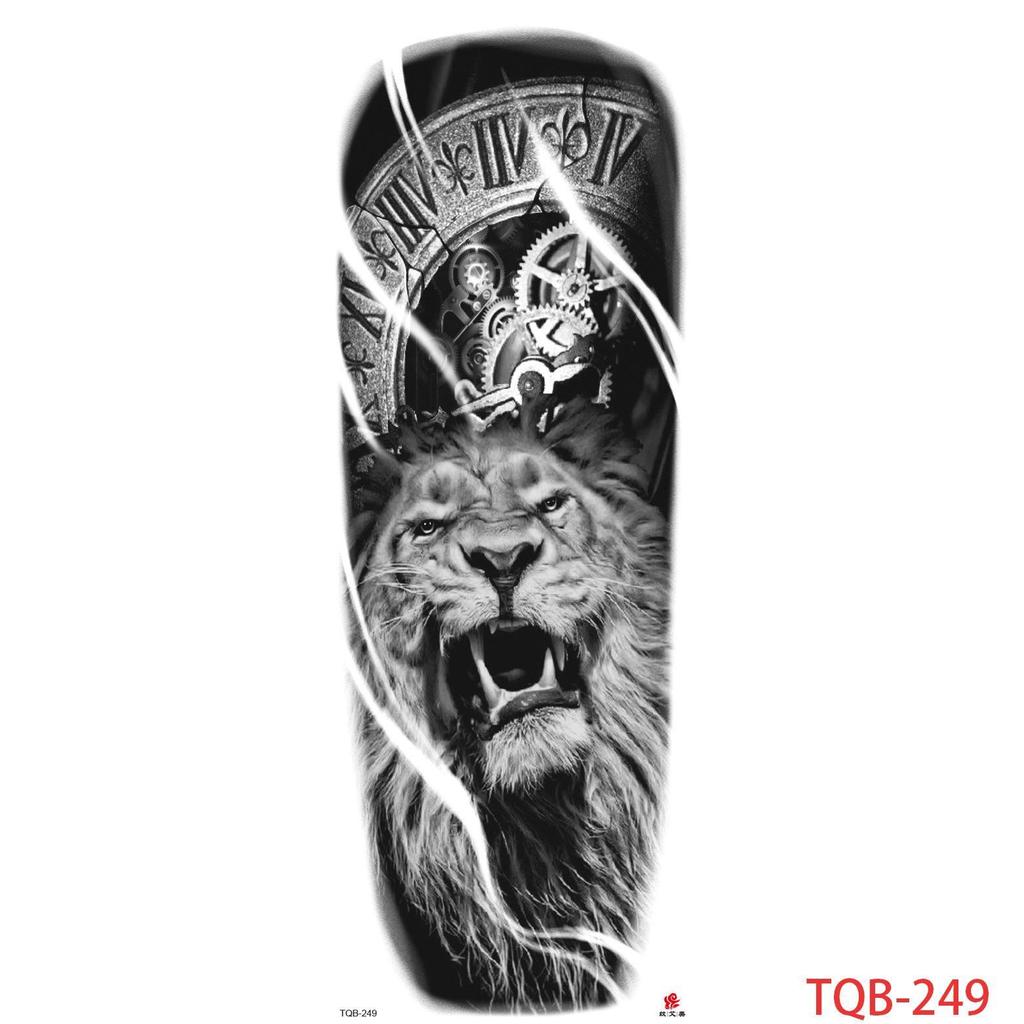 1 PC 480*170MM Large Temporary Tattoos Sleeve for Men Women Full Arm Selleve Tattoos Temporary Realistic Fake Wolf Tiger Lion Tattoo