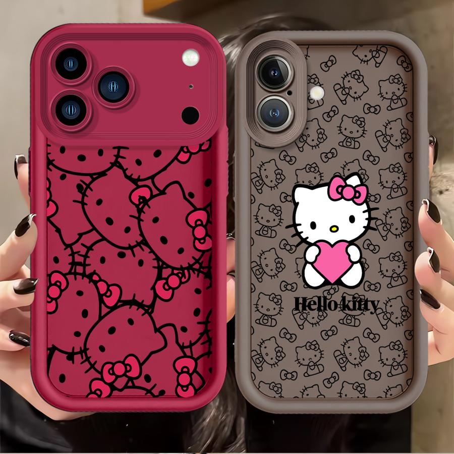Чехол для Apple iPhone 17 Pro Max 16e 16 15 11 13 Mini XR Air XS 12 14 Plus Чехол для телефона Sanrio Мультфильм Hello Kitty