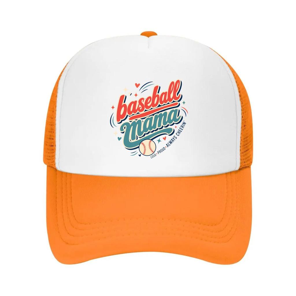 Retro Baseball Mama Script Emblem Mesh Baseball Cap Casual Hat Outdoor For Womens Unisex FeUnisex