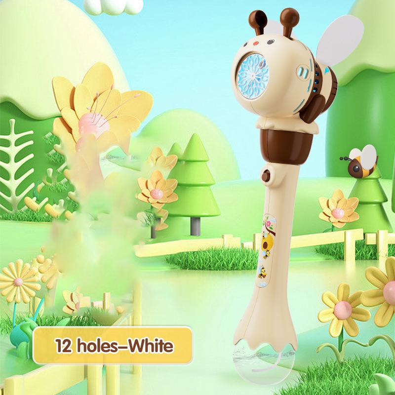 12 Hole Bee Electric Bubble Gun Children's Bubble Machine With Lights Soap Maker Blowing Outdoor Toys Wedding Party Game Gifts