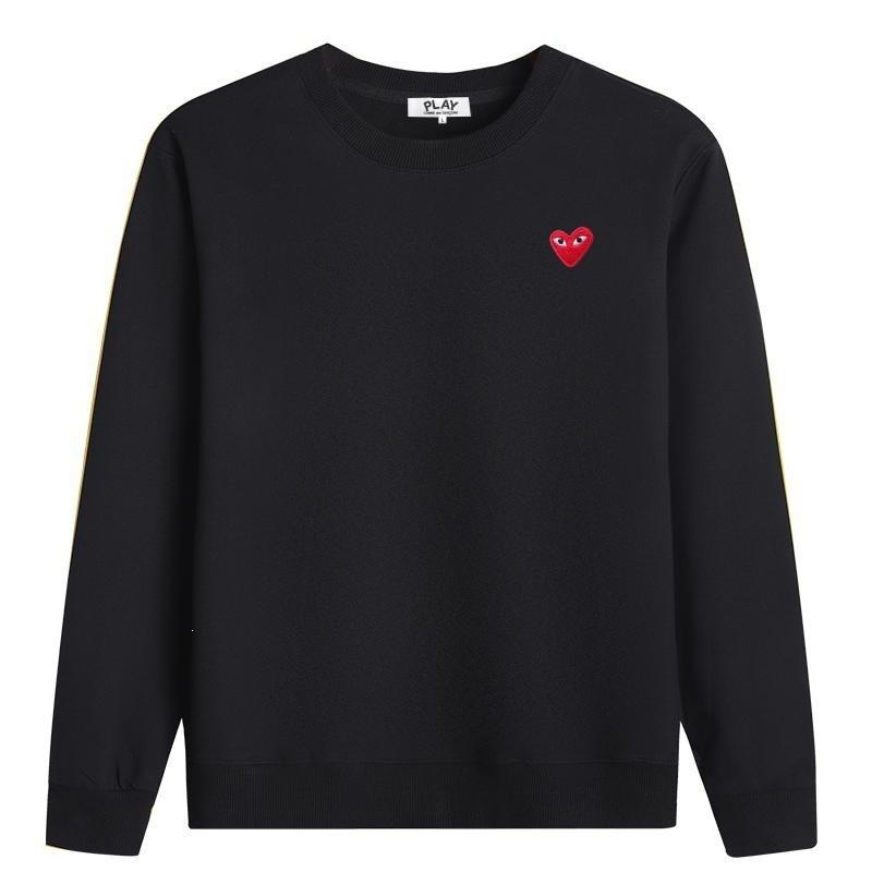 Unisex Cotton Long Sleeve Crewneck Sweatshirt With Embroidered Heart Design Casual Oversized Fit