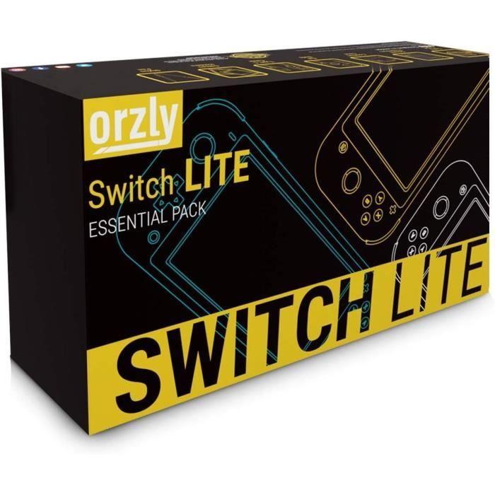 Pack de Démarrage - ORZLY - Nintendo Switch Lite - Étui Noir - Accessoires Inclus - Protection Écran
