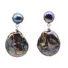 Exaggerated Black Large Natural Baroque Pearl Pendant 925 Sterling Silver Women 'S Earrings Vintage Statement Fashion Jewelry