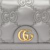 Gucci GG Matelassé Золотой Логотип Складной Дизайн 5 Отделений для Карт Кожаный Клатч-Кошелек Женский кошелек Серый 723786-UM8IG-1275