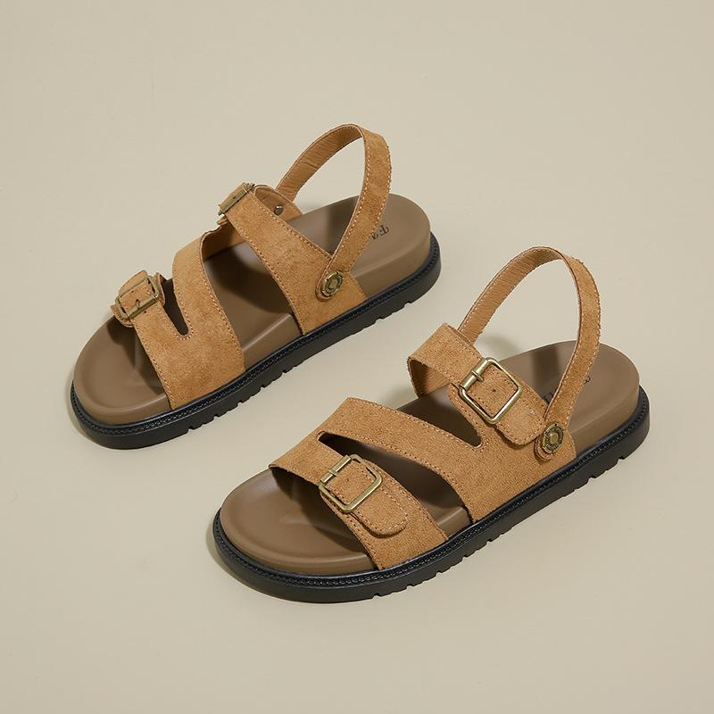 Мягкие кожаные сандалии на платформе женские носят новую пляжную обувь летом рыбалка бокен обувь обувь на одном слове