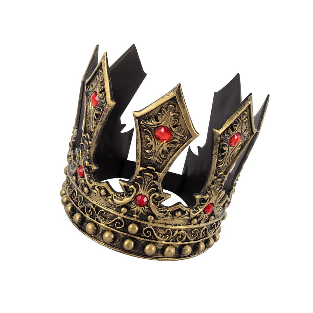 Винтажная Роскошная Корона Короля Косплей Головной Убор для Вечеринок и Свадеб Регулируемый Размер Реквизит Корона Головной Убор Аксессуар для Ролевых Игр