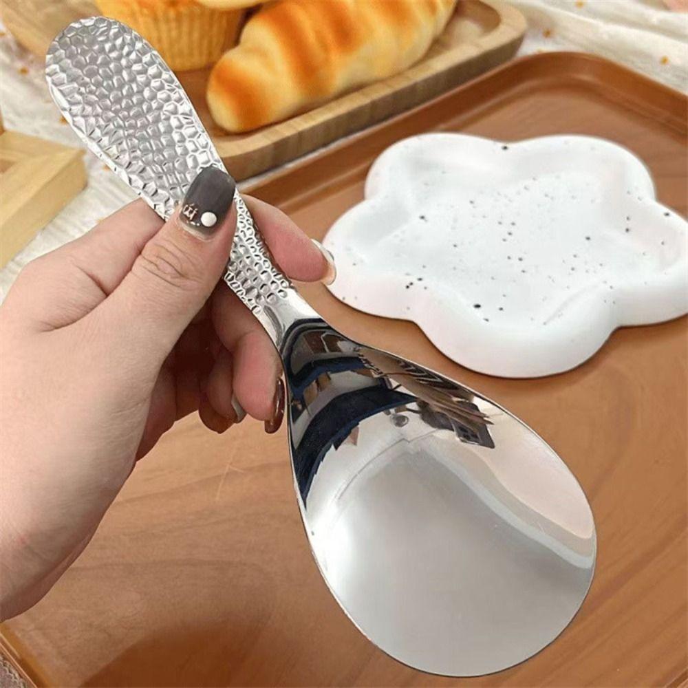 Household Non-stick Rice Spoon Stainless Steel Rice Spoon Easy to Clean Canteen Serving spoon