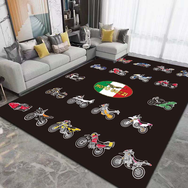 2026 New Retro Motorcycle G-Guzzi Printed Carpet Living Room Bedroom Decoration Tea Table Table Non slip Entrance Carpet Gift
