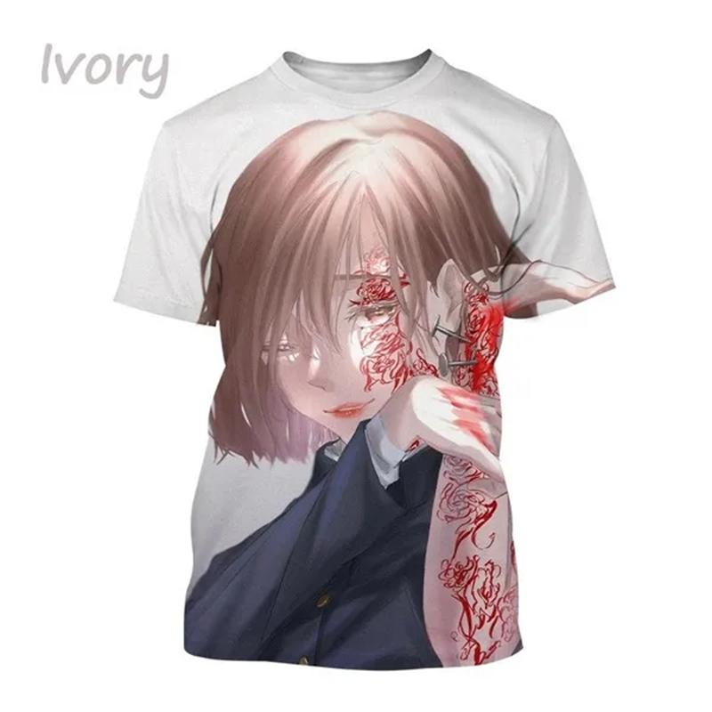 Latest Jujutsu Kaisen 3D Printing Casual T-shirt Popular Classic Anime Men's Fashion Harajuku Top T-shirt Gojo Satoru T-shirt