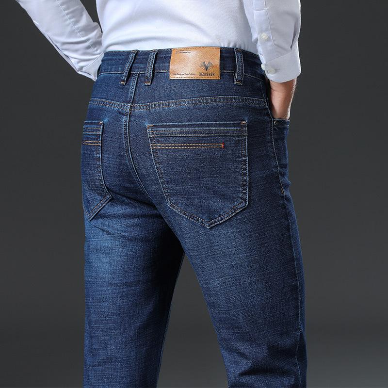 Прямые брюки, новая весенняя тенденция, мужские эластичные облегающие джинсы, мужские длинные брюки