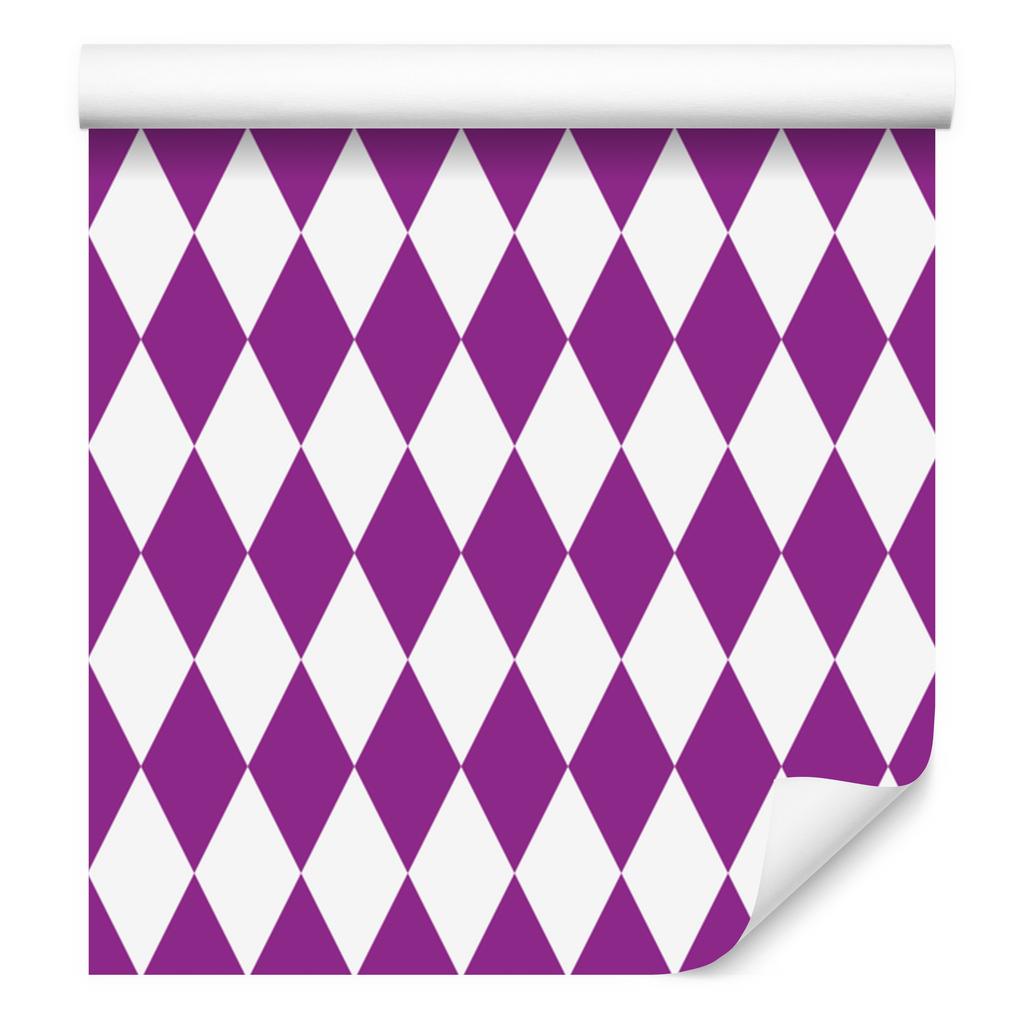 Harlequin Diamonds Wallpaper Purple and White for Living Room and Bedroom 50x1000