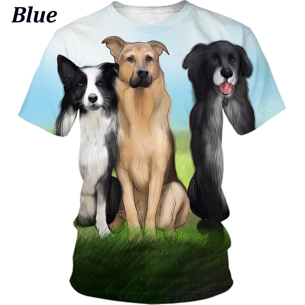 Новая модная унисекс милая собака 3D-Druckmuster Top бордер колли футболка спортивная футболка плюс размер XS-5XL