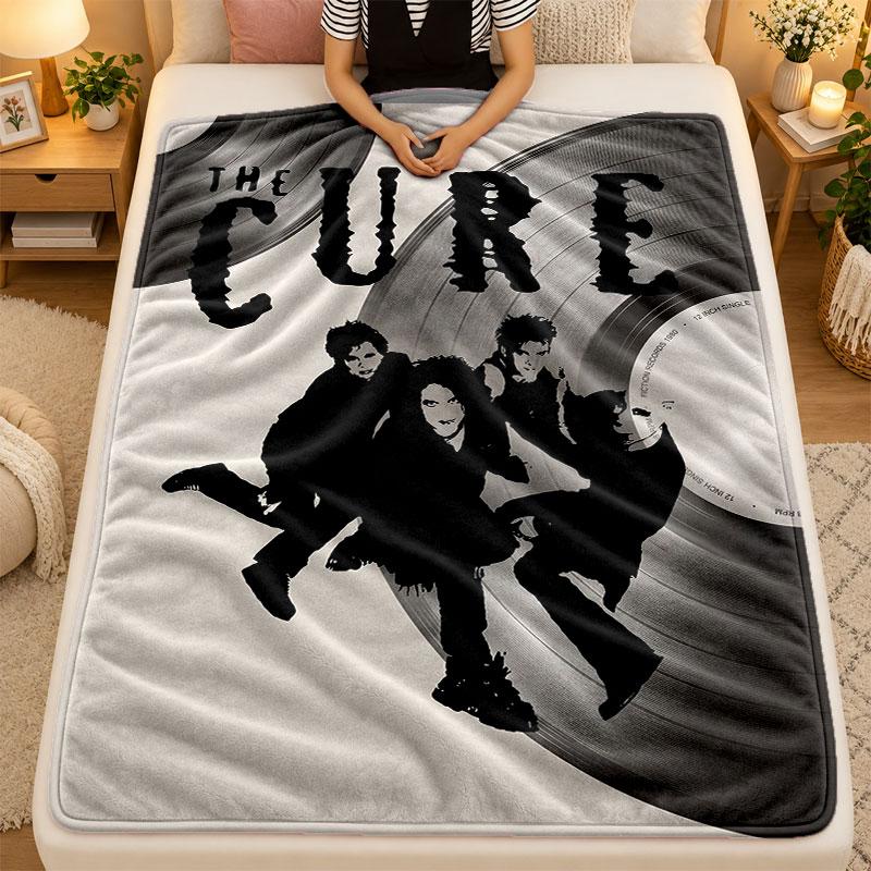 Flannel BlanketThe Cure Warm Soft Throw Blanket for Indoor Sofa Bed Living Room Use