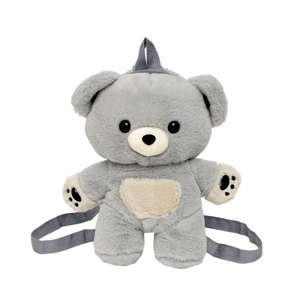 Multicolour Plush Shoulders Bag 3D Bear Animal Bag Sweet Plush Bear Backpack Outdoor