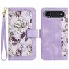 For iPhone 17 Air Case PU Leather Floral Phone Cover with Card Slots