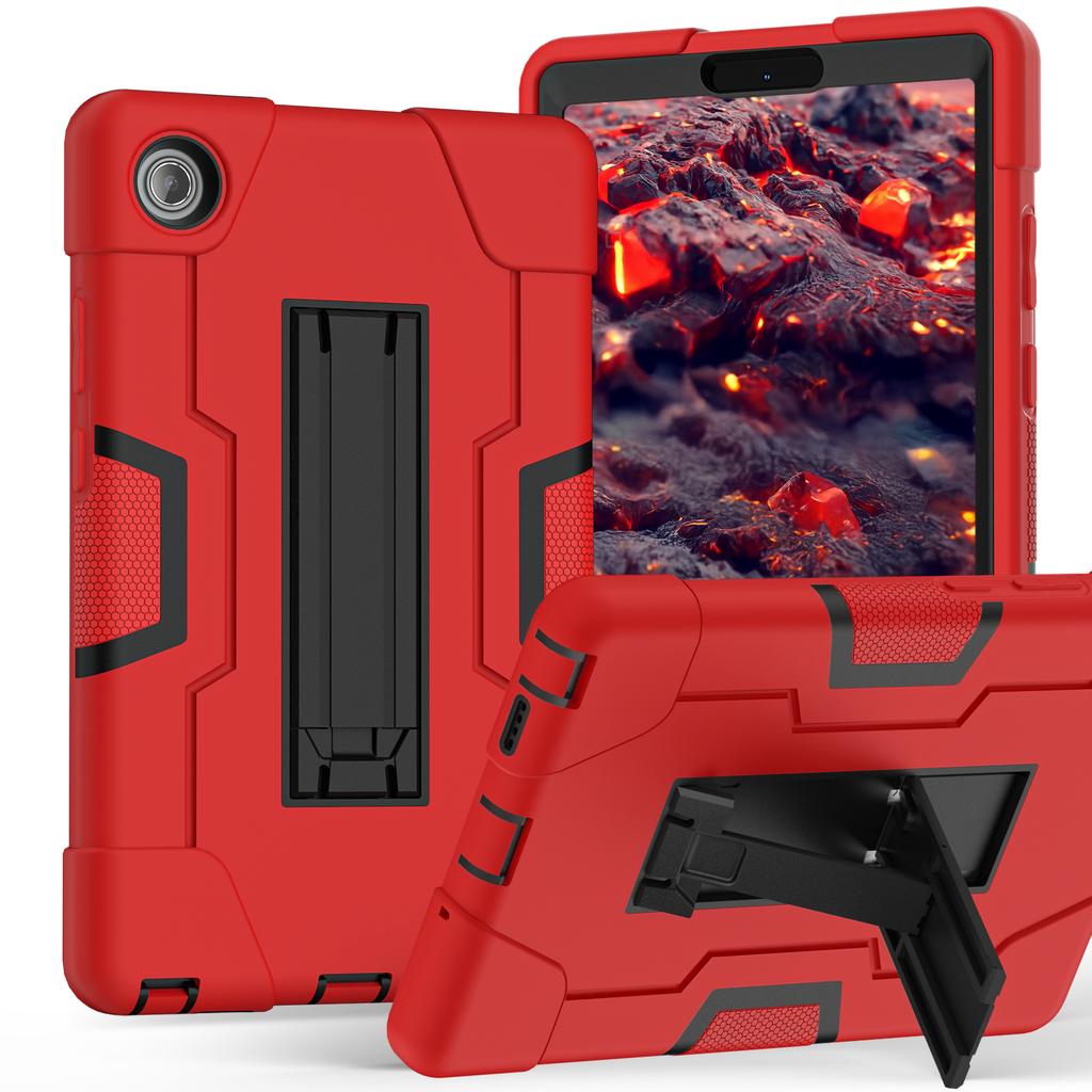 Kickstand Tablet Case for Lenovo Tab One (K9) 2025 8.7inch Model TB305FU PC-Silicone 3-Layers Rugged Heavy Duty Cover Shockproof