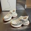 Повседневная обувь Женская обувь Lovers Leather Dad Platform Chunky Sneakers Harajuku Flat Thick Sole Tenis Wedge White Basket Walking Shoes