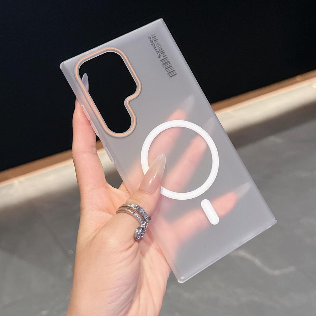 Подходит для Samsung S25 Ultra Магнитный чехол для телефона A17 Кожа Кожа Матовый S25FE Модный Ультратонкий Мягкий Марлевый ПК Жесткий Чехол