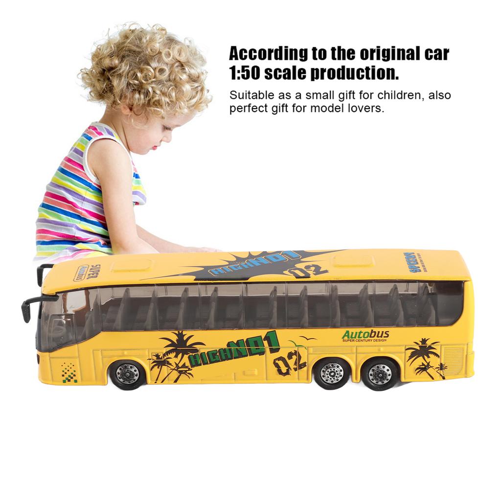 1:50 Simulation Transit Bus Model Toy Alloy Pull Back Bus Toy with Light and Music for