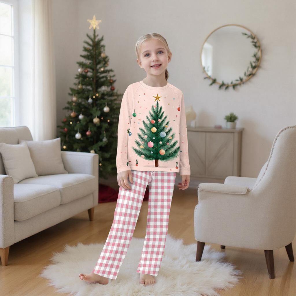 Christmas Prints Family Matching Long Sleeve Tops+Pants Set Family Matching Sets