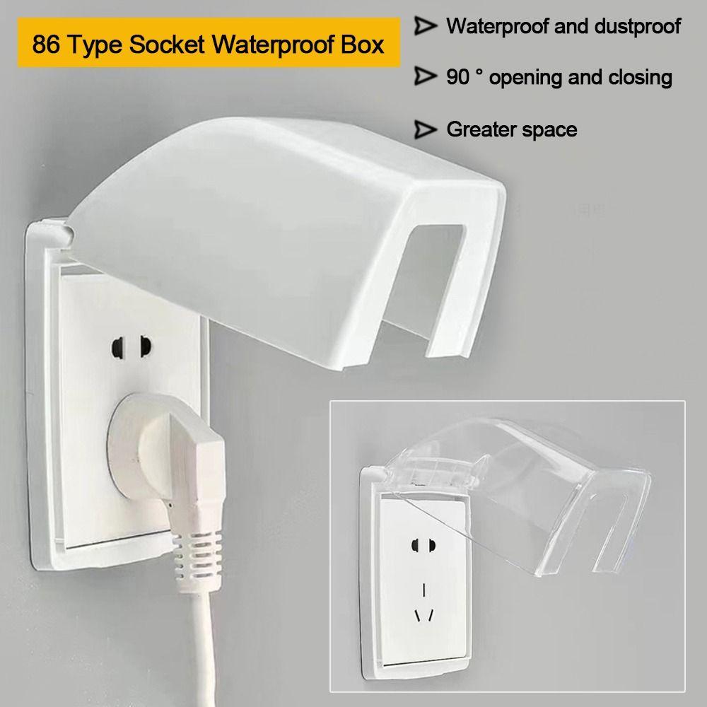 Plastic Socket Waterproof Box Self-Adhesive Electric Plug Cover Switch Protective Cover Bathroom
