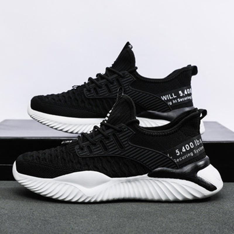 Flying Woven Sports Men's Shoes 2025 Summer Breathable Casual Shoes Versatile Men's Trendy Shoes Mesh Dad Shoes