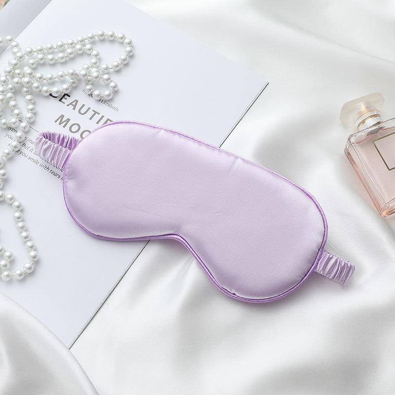 Двусторонняя маска для глаз из искусственного шелка с эластичной лентой - Маска для сна и защиты глаз в путешествиях с напечатанным логотипом