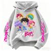 Children's Korean Wave Fashion Casual Tops KPop Demon Hunter Rumi Derpy Cartoon Girls Boy Hooded Sweatshirt Clothing