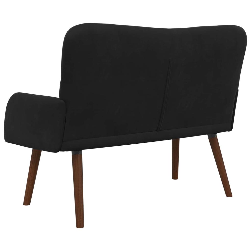 2 Seater Sofa in Black 115 x 61 x 87 cm Velvet (V)