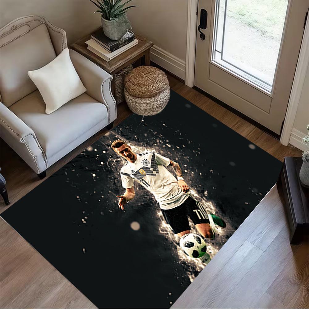 Football Spirit Action Carpet Design for Foyer Hallway Dining Room Playrooms Anti-slip Rug Anime Office Decor Best for Christmas