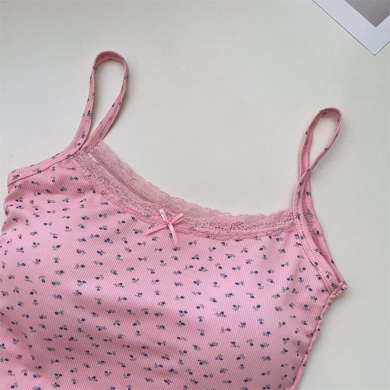 Women Fashion Summer Spaghetti Strap Tank Tops Sexy Boho Bow Front Sleeveless Camisole Shirt