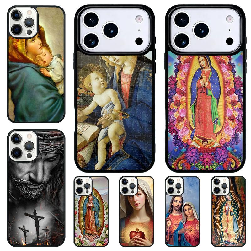 Virgin Mary And Jesus Shockproof Phone Case for iPhone 17 Air 16e 15 11 12 14 13 Pro Max Cover Coque