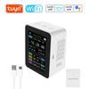 Интеллектуальный детектор качества воздуха Tuya WiFi PM2.5 CO2 TVOC HCHO Датчик температуры и влажности 6 в 1