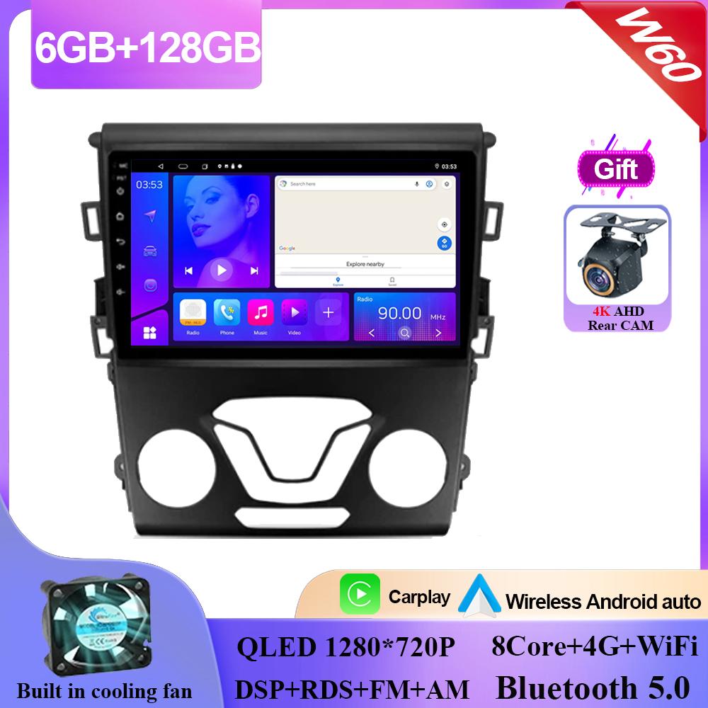 Carplay Android 14 For Ford Mondeo 5 2014 - 2019 Auto Radio Stereo Head Unit Multimedia Video Player GPS Navigation NO 2din DVD