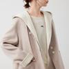 ELLE French Fashion Design Wool Blend Mid-Length Single-Breasted Casual Loose Hooded Two-Piece Double-Sided Wool Coat Women coats EN52147