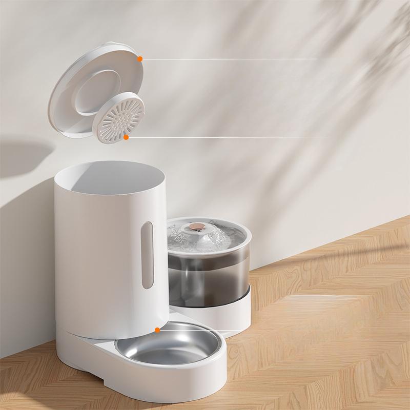 Электрический дозатор воды для домашних животных, автоматическая кормушка, большая емкость, разделение сухой и влажной воды, интегрированная система подачи воды и корма для кошек и собак, питьевая вода
