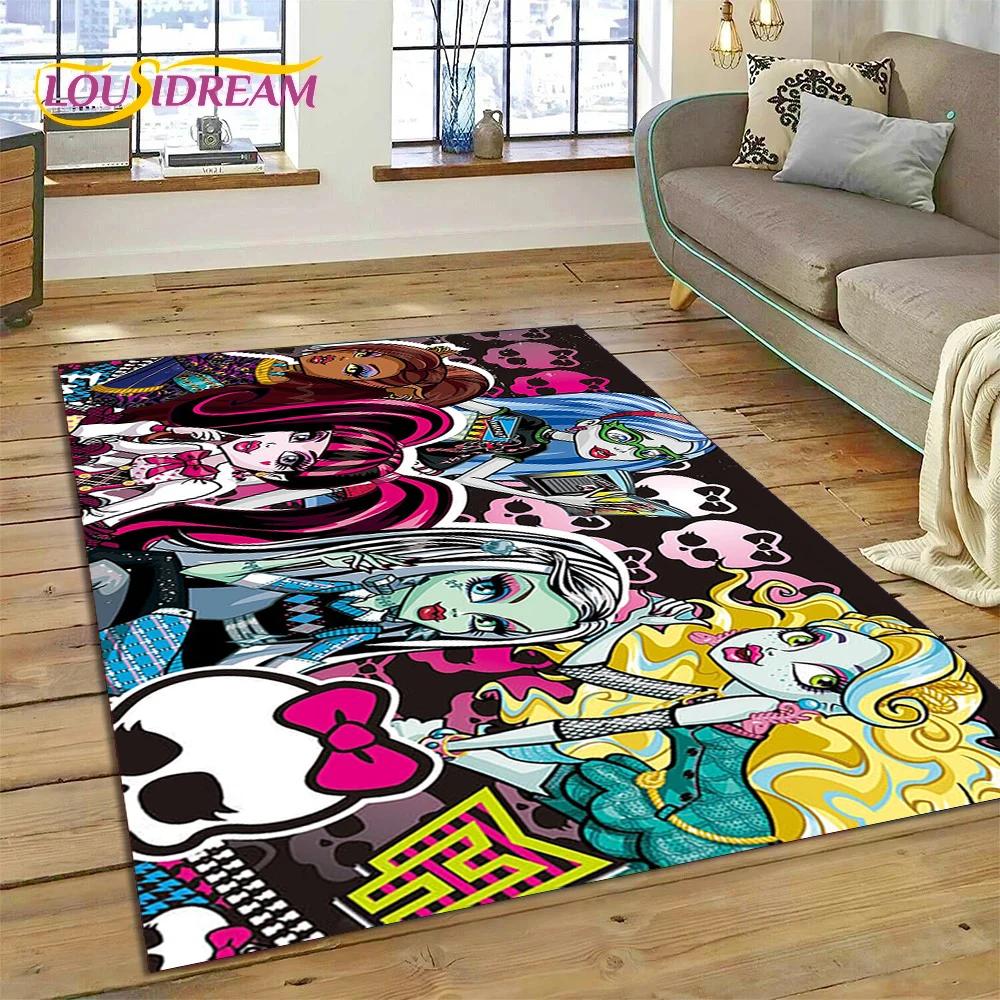Мультяшный Ковер Monster High Draculaura Вампир для Гостиной Спальни Домашний Декор, Нескользящий Декоративный Коврик для Дивана Прихожей Подарок