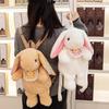 Bib Rabbit Doll Hot White Pink Brown Rabbit Fur Bag Plush Backpack Chain Strap Children Bag Chain Crossbody Bag Knapsack