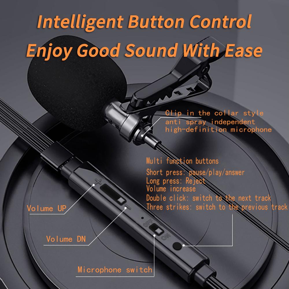 2-метровые проводные наушники для караоке с прямой трансляцией, 9D HiFi, мощные басы, два микрофона, гарнитура, 3,5 мм AUX/Type-C, цифровые внутриканальные наушники с чипом