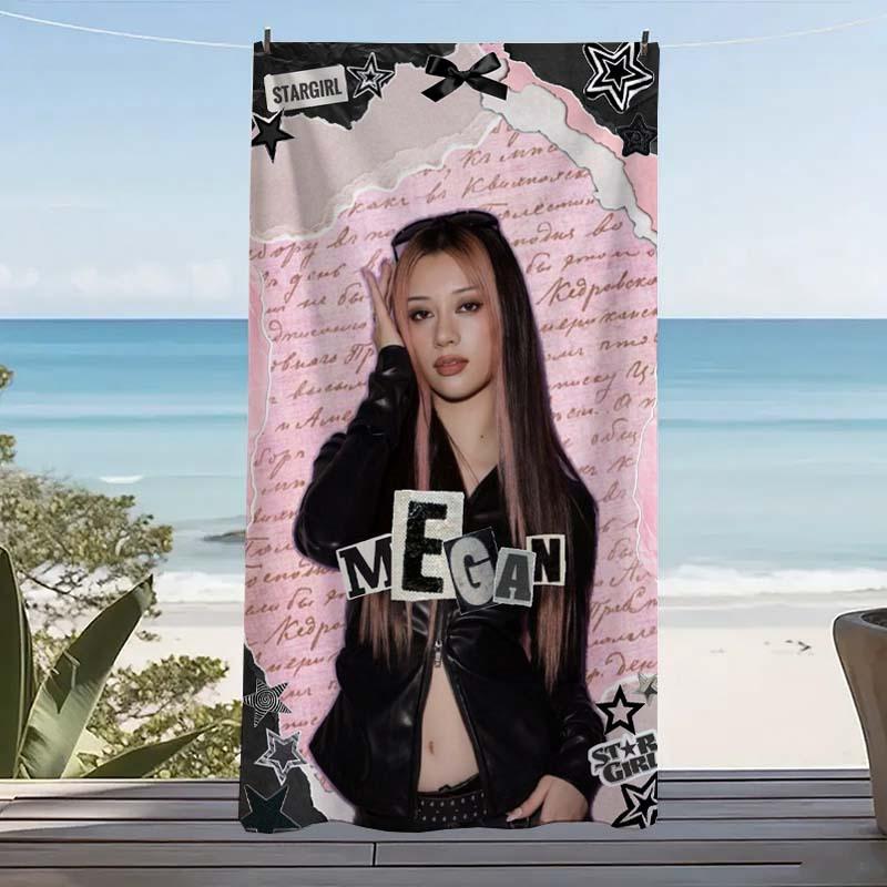 1 шт. Y2K Stargirl Megan Микрофибра Пляжное полотенце Быстросохнущее Супервпитывающее Без песка Мягкое Большое Банное полотенце Пляжные аксессуары