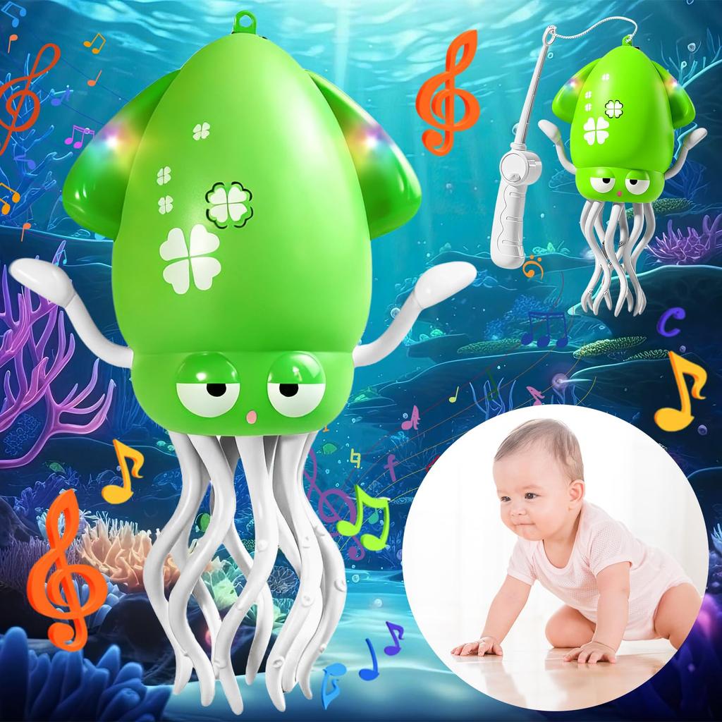 Dancing Squid [Suitable for Toddlers, Cats, and Small Dogs] Costand Dancing Squid, Educational Toy, Moving Squid Toy, Swaying Squid, Obstacle