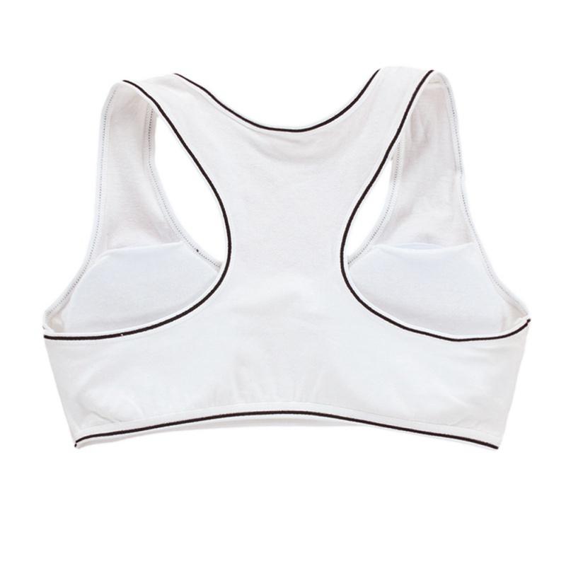 Children Girl Training Bra Soft Cotton Solid Print Casual Sports Underwear Panties Sets for 8-18 Year Old