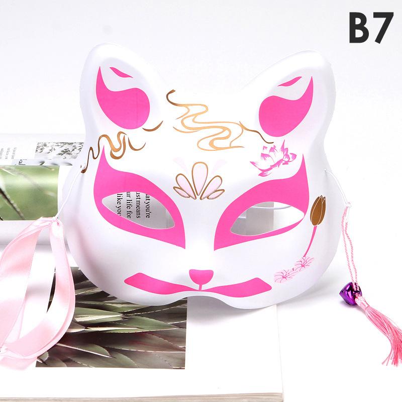 Anime Foxes Mask Japanese Cosplay Rave Hand-Painted Anime Demon Slayer Half Face
