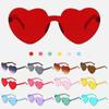Love Heart Sunglasses Heart Sun Glasses Jelly Color Rimless Frame Eyeglasses Dazzling Colorful Tint Clear Lens Eyewear