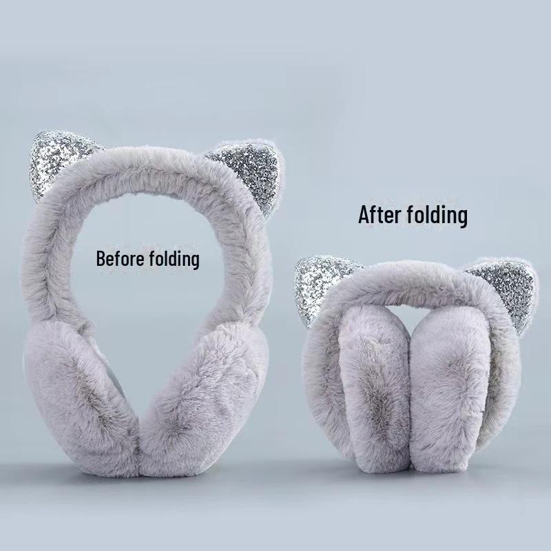 Женские высококачественные складные корейские меховые наушники для защиты от холода осенью и зимой