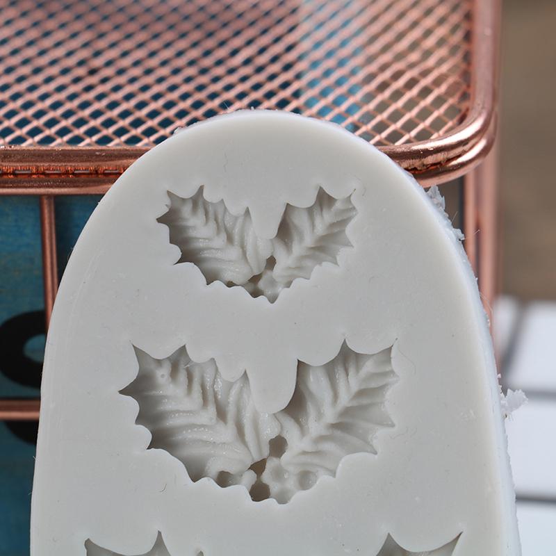 Силиконовая форма для торта, Рождественская Холли, помадка, шоколадное печенье, формы для конфет, инструменты